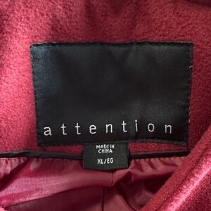 Attention Deep Red Outerwear Coat